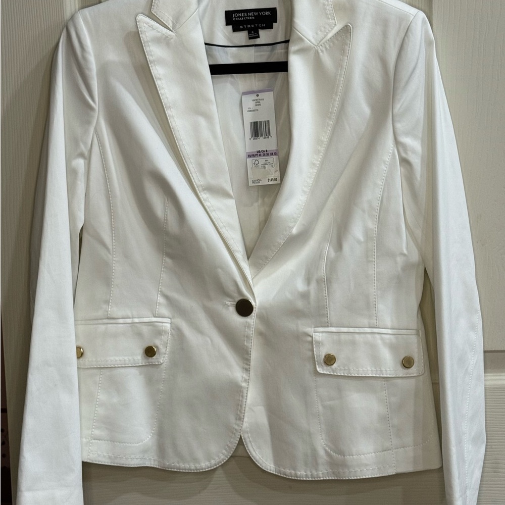 Jones New York White Tailored Blazer